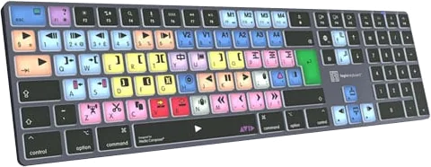 Logickeyboard Avid Media Composer Pro layout TITAN Wireless Backlit Keyboard for Mac