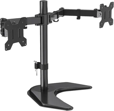 Xclio Dual Monitor Stand for 10 to 32 Inch Monitors with Height / Tilt / Rotate / Swivel / Pivot