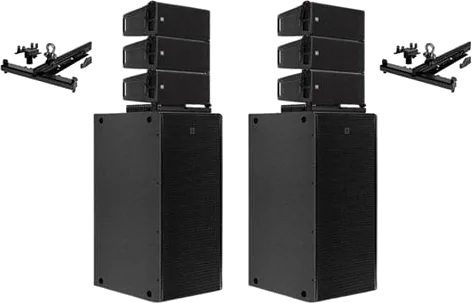 RCF - HDL 6-A, 1400W Dual 6" Active Line Array Module (Black) x6 + RCF 8008-AS Subs x2