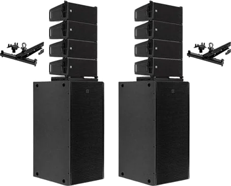RCF HDL 6-A Active 2-Way Line Array Module x8 + RCF 8008-AS