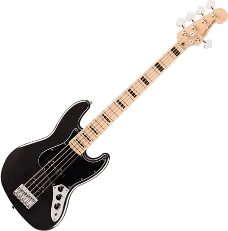 Squier - Affinity Series Active Jazz Bass V, Maple Fingerboard, Active Electronics, Black Metallic