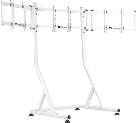 Thermaltake Triple Racing Monitor Stand, Steel Construction, VESA Compatibility, 20kg x 3 Max Weight, Snow (White)