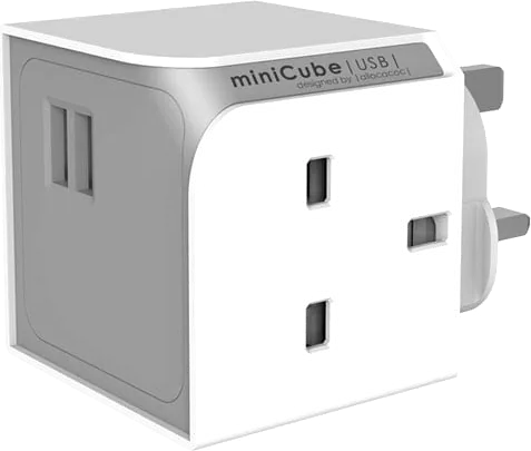 Allocacoc PowerCube 'miniCube USB' 2 UK Socket Mains Extension Plug
