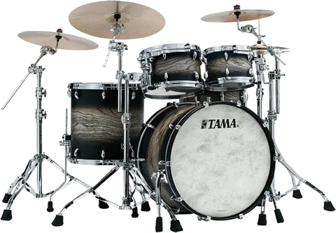 TAMA STAR Walnut 4 Piece 22" Shell Pack (22/10/12/16) - Satin Black Japanese Sen Burst