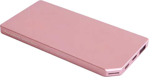 Allocacoc 5000mAh PowerBank Slim Aluminium Fast Charging Power Bank with LED Indicator, Pink
