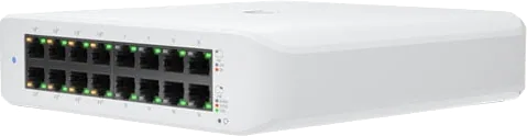 16-Port Ubiquiti USW-Lite-16-PoE UniFi 16-PoE+ Layer 2 Managed Switch, 8 x GbE PoE+, 8 x GbE RJ45, Desktop / Wall