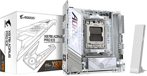 Gigabyte X870 AORUS PRO ICE, AMD X870, S AM5, DDR5, PCIe 5.0, 2x M.2, 2.5GbE, WiFi7, USB 4.0, AMD EXPO, Mini-ITX