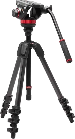 Manfrotto 502 Fluid Video Head Flat Base With 055 Video Carbon Fibre Tripod