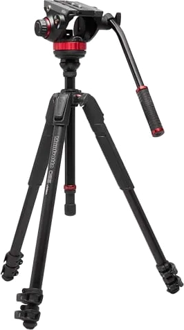Manfrotto 502 Fluid Video Head Flat Base With 055 Video Aluminium Tripod