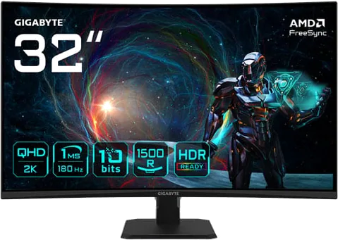 Gigabyte 31.5" GS32QCA QHD 180Hz AMD FreeSync Curved Monitor