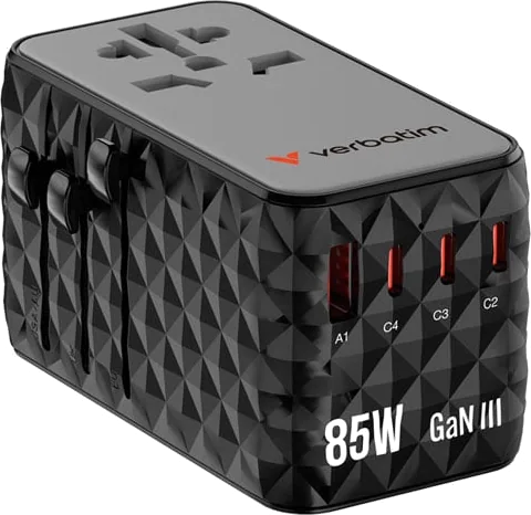 Verbatim Charge n Travel USB-C / USB-A GaN III Universal Travel Adapter