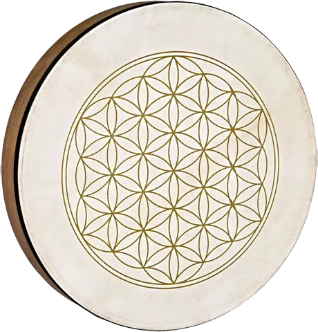 Meinl Sonic Energy Frame Drum 16 inch Diameter: Flower of Life Design, Hand Select Goat Skin Head