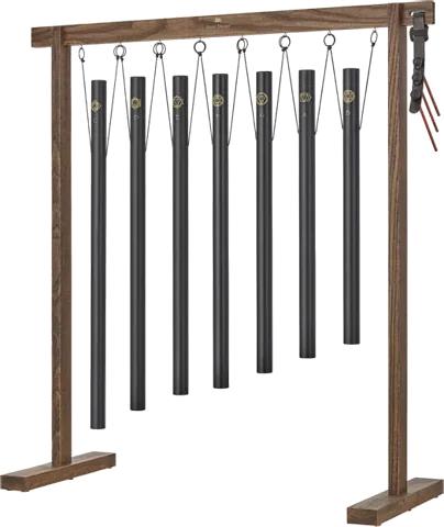 Meinl Sonic Energy 7-piece Sound Bath Tube Chime Chakra Set, 432 Hz, Black