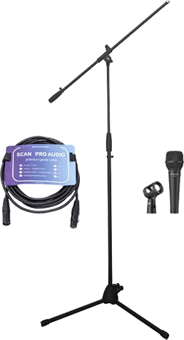Tascam TM-82 Dynamic Microphone with Boom Stand and XLR Cable
