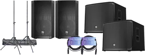 Electrovoice - ELX200-12P (Pair) + EKX-18SP (Pair) + Stands and Leads