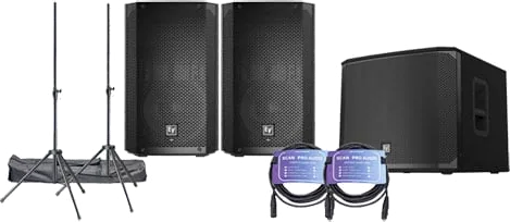 Electrovoice - ELX200-12P (Pair) + EKX-18SP + Stands and Leads