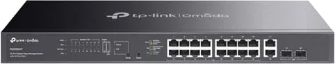 20-Port tp-link Omada ES220GMP Easy Managed Switch, 250W Budget, 18 x 10/100/1000 Mbps RJ45 (16 x PoE+), 2x GbE SFP