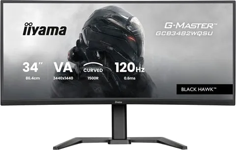 iiyama 34" GCB3482WQSU-B1 120Hz Ultra-Wide Quad HD FreeSync Premium Curved VA Monitor
