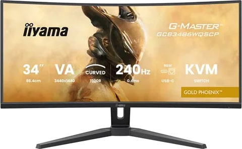 iiyama 34" GCB3486WQSCP-B1 240Hz Ultra-Wide Quad HD FreeSync Premium Curved VA Monitor