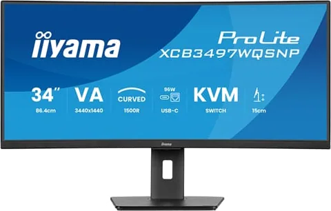 iiyama ProLite XCB3497WQSNP-B1 34" UWQHD 120Hz VA USB-C Dock Monitor