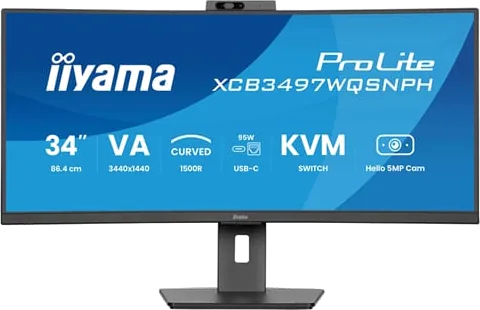 iiyama ProLite XCB3497WQSNPH-B1 34" UWQHD 120Hz VA USB-C Dock Monitor
