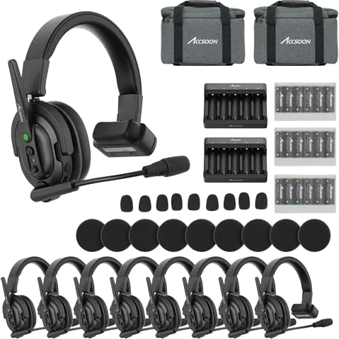 Accsoon CoMo Wireless Intercom System (1 Host Headset, 8 Remote Headsets)