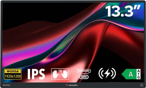 Verbatim 13.3" Portable IPS WUXGA Touchscreen Monitor with Power Bank