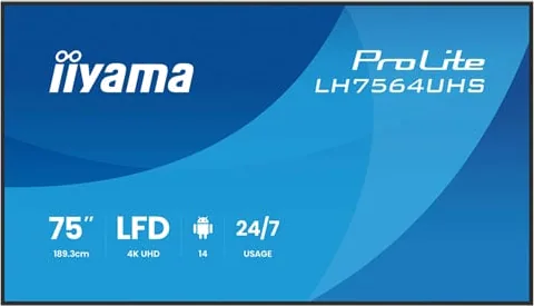 iiyama 75" ProLite LH7564UHS-B1AG 4K UHD Professional Digital Signage Display
