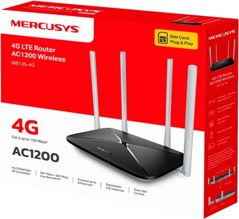 Mercusys MB135-4G 4G AC1200 Dual-Band LTE Wi-Fi Router