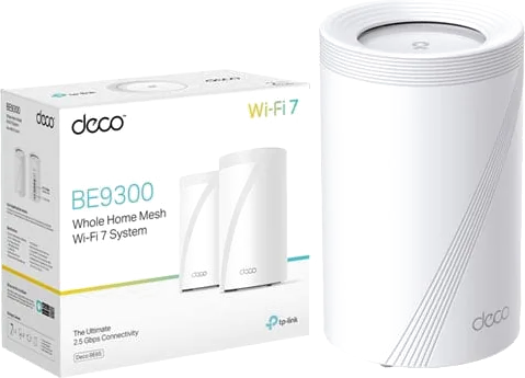 tp-link Deco BE65 BE9300 Whole Home Mesh WiFi 7 System Twin Pack with EasyMesh