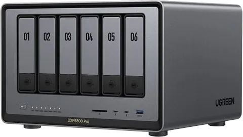 UGREEN NASync DXP6800 Pro 6 Bay NAS Enclosure 2.5"/3.5" HDD / SSD M.2 TB4 10GbE Lan