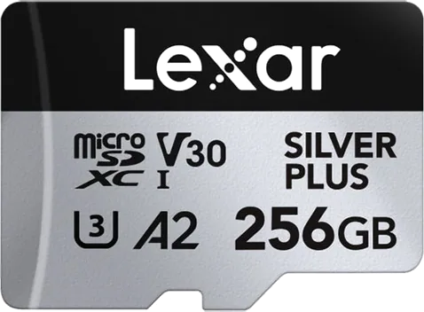 256GB Lexar SILVER PLUS MicroSDXC UHS-I Card, V30, 205MB/s Read,150MB/s Write