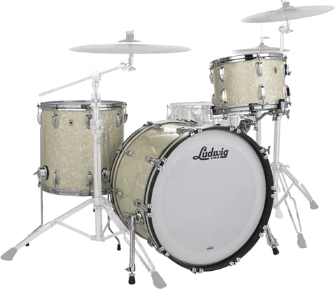 Ludwig Legacy Mahogany Downbeat 20" 3pc Shell Pack - Vintage White Marine Pearl