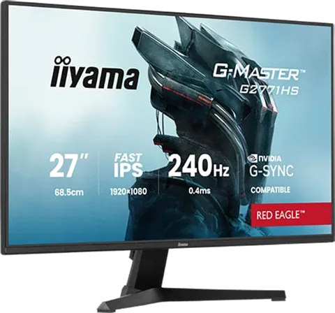 27" iiyama G-Master G2771HS-B1 G-Sync Gaming Monitor, FHD (1920x1080), 240Hz, 0.4ms, 1000:1, 350 cd/m², DP/HDMI