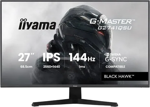 iiyama 27" G2741QSU-B1 G-Master BLACK HAWK QHD 144Hz Adaptive Sync IPS Gaming Monitor