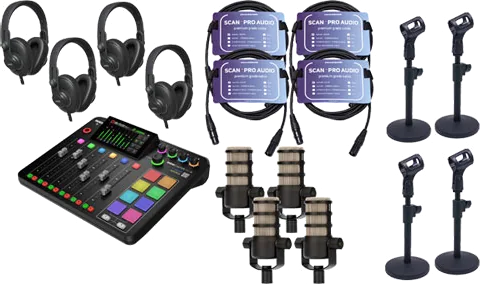 RODE Four-Person Podcasting Bundle incl AKG K361 Headphones