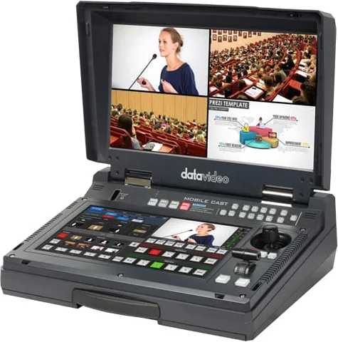 Datavideo HS-1650T, 4-Channel Portable Streaming Studio, 1080p60, HDBaseT/HDMI, 17.3" Monitor