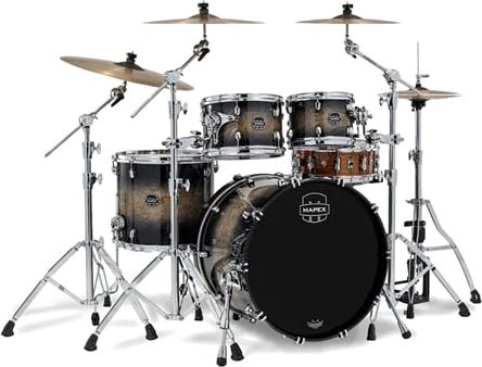 Mapex Saturn VI Fast Rock 22" 4pc Shell Pack - Black Ink Burst