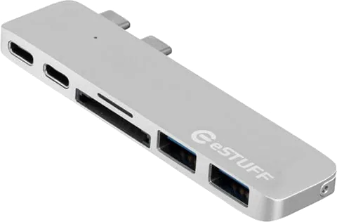 eSTUFF Allure Thunderbolt3 USB-C 5K Video Slot-in All in One Hub Pro for MacBook (Dual USB-C Slot)