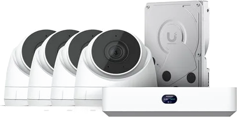 Ubiquiti UniFi Network Video Recorder Instant Kit, Compact, 1TB HDD, 4 x G5 Ultra, 1x GbE Uplink, 6x GbE PoE RJ45