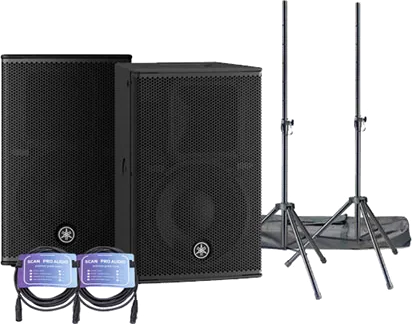 Yamaha - DHR10 Loudspeakers, Stands and Cables Bundle