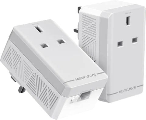 Mercusys MP300P AV600 Powerline Starter Kit, HomePlug AV / AV2 Standard, 802.3 / 802.3u, Power Saving, Plug & Play