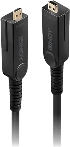 Lindy 10m Fibre Optic Hybrid Micro-HDMI to Micro-HDMI 18G Cable with HDMI & DVI Connectors