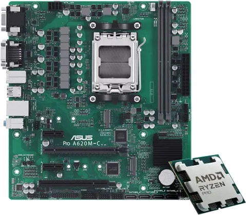ASUS PRO A620M-C-CSM + AMD Ryzen 5 PRO 7645 OEM Bundle