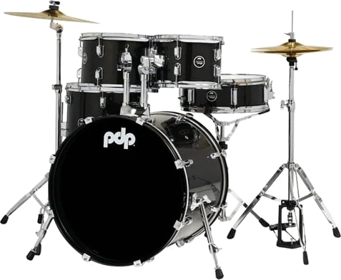 PDP Center Stage 20" Acoustic Drum Kit w/ Hardware and Cymbals - Iridescent Black Sparkle