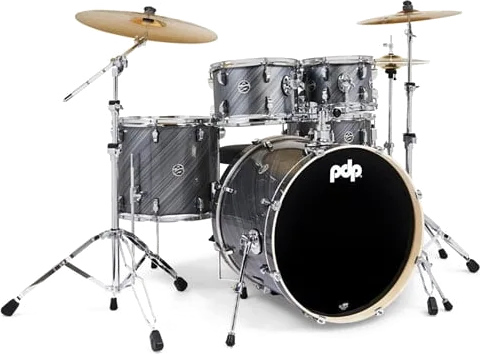 DW PDP Mainstage 5 Pc Drum Kit Complete w/ Hardware Pack and Paiste Cymbals - Twisted Graphite