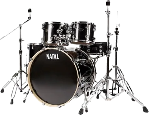 Natal Arcadia Poplar 5 Pc 22" Drum Kit with Hardware - Black Sparkle