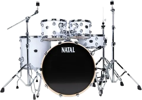 Natal Arcadia Poplar 5 Pc 22" Drum Kit with Hardware - Piano White