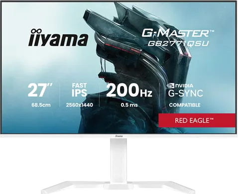 iiyama G-Master RED EAGLE GB2771QSU-W1 27” QHD 200Hz G-Sync Compatible Fast IPS Gaming Monitor