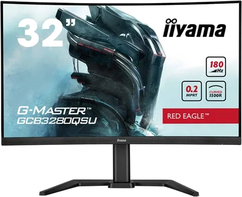 iiyama G-Master RED EAGLE GCB3280QSU-B2 32” QHD 180Hz AMD FreeSync Curved VA Gaming Monitor